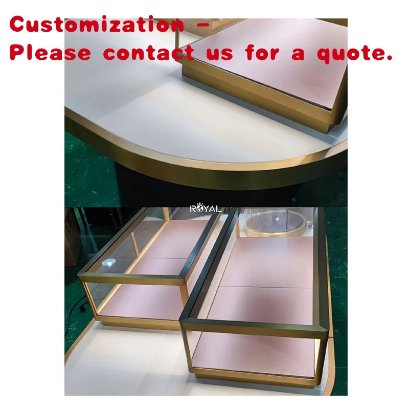 custom.Jewelry Showroom Design Ideas Counter Top Display Showcase with Lights and Locks Commercial Display