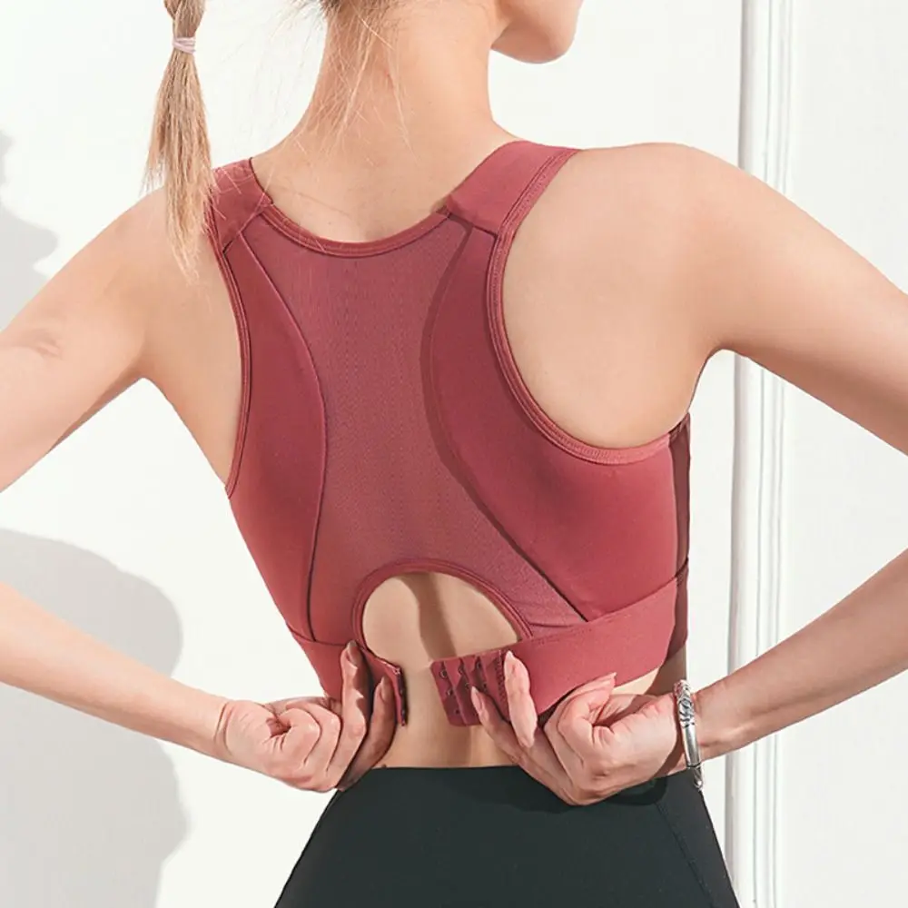 Solid Color I-shaped Sports Bra Plus Size Beauty Back Training Fitness Bra Anti-shake Lingerie Underwear for Women Jogging