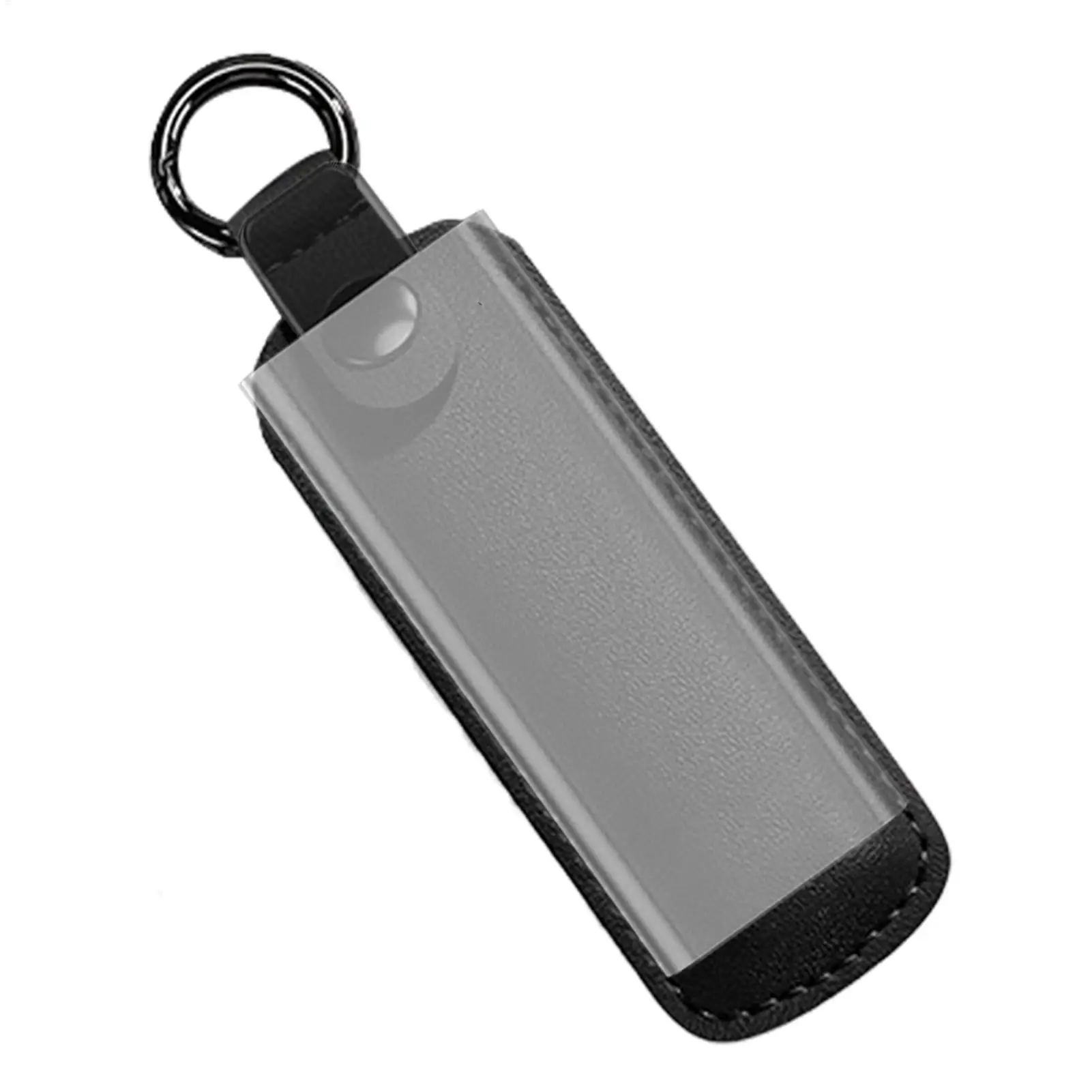 Leather U Disk Pouch Key Ring Holder USB Flash Drive Holder Anti-loss Keychain Case Pendrive Protective Cover Digital Accessory