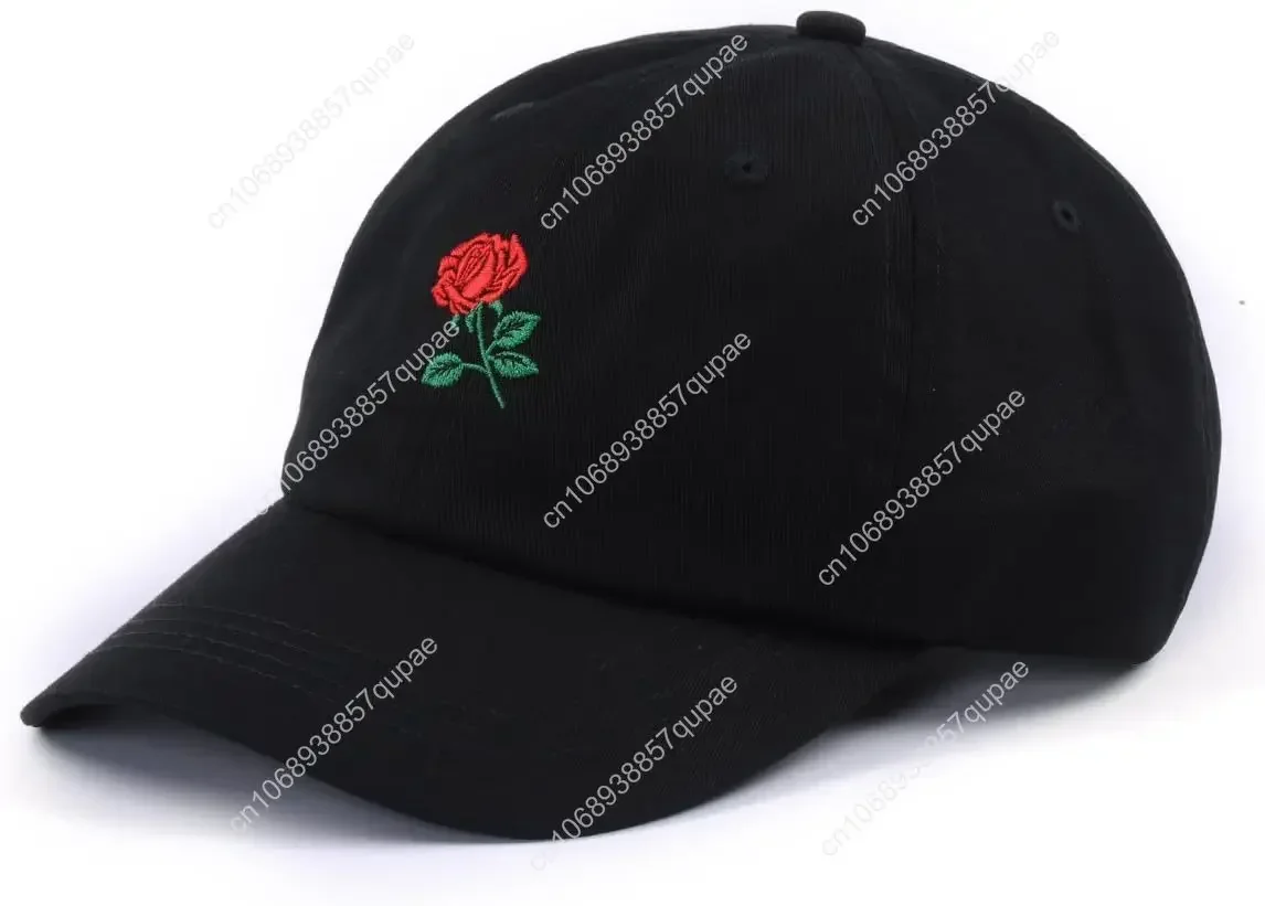 

Rose Embroidered Dad Hat Women Men Cute Adjustable Cotton Floral Baseball Cap