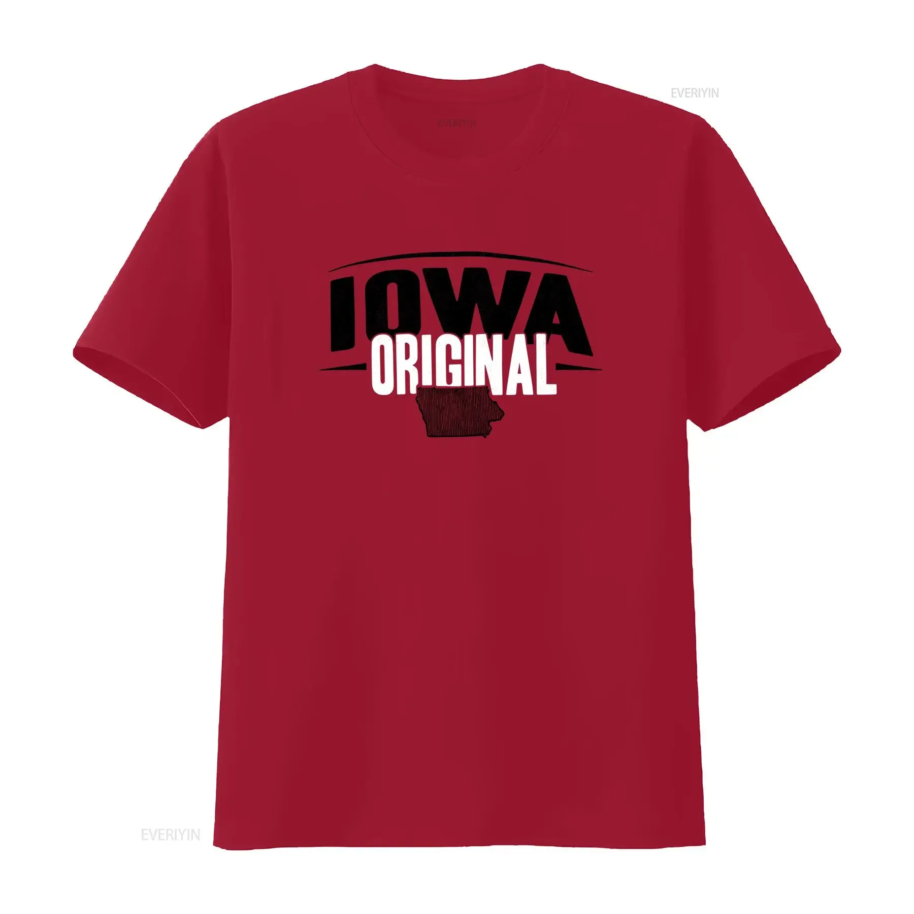 Iowa Original Souvenir Adult  Crewneck Tourist State IA T Shirt vintage Washed Top For Everyday Wear Slightly graphic Casual