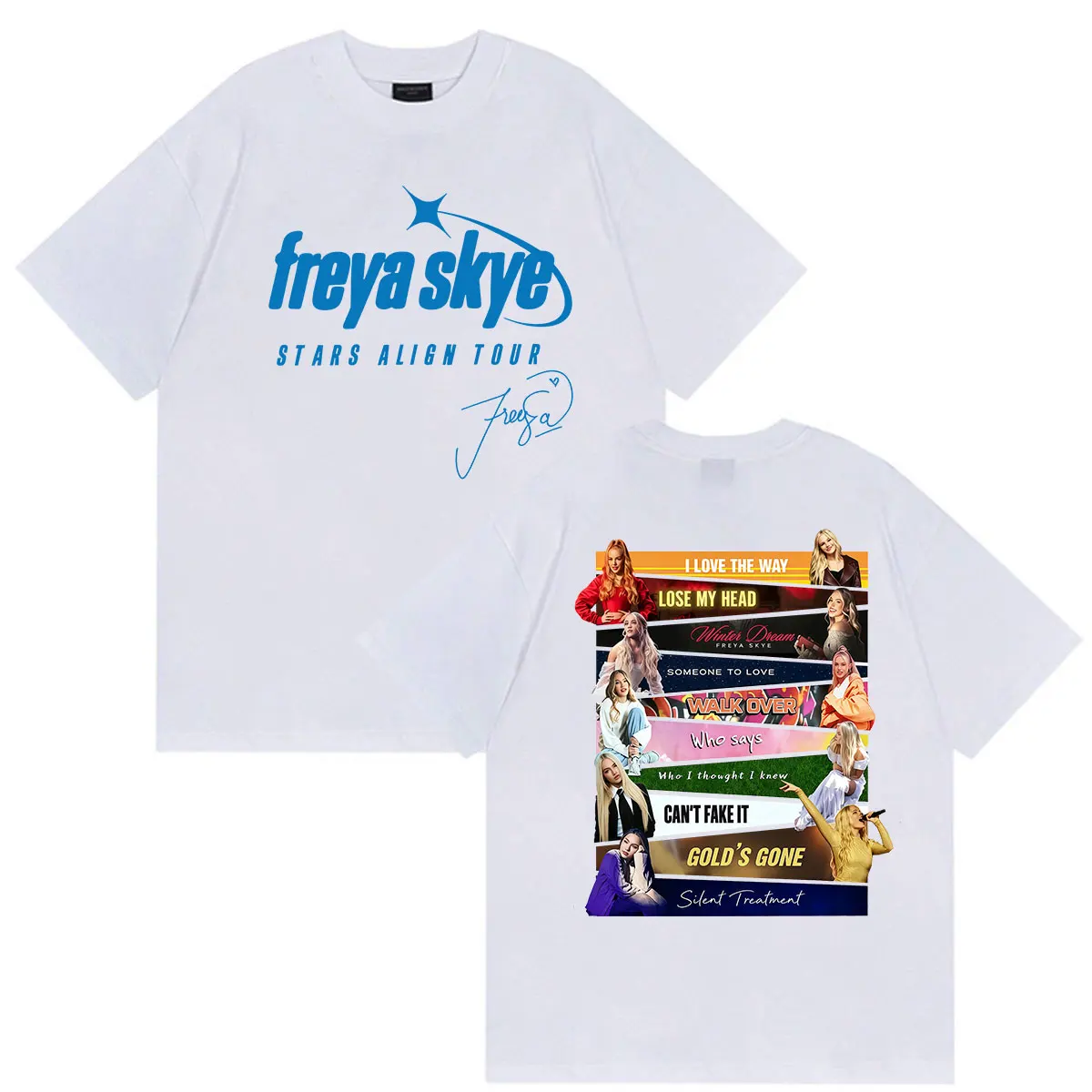 Freya Skye Stars Align Tour 2026 Graphic T Shirt Men Women Vintage Oversized Cotton T-shirts Aesthetic Clothing Fashion T-shirt