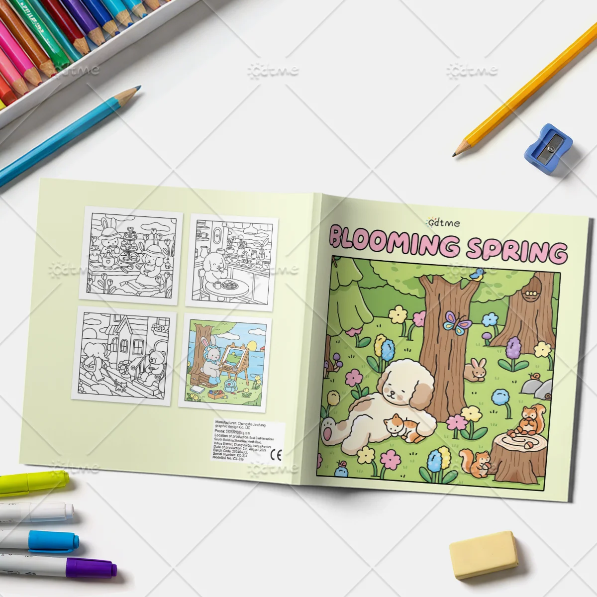 BLOOMING SPRING Malbuch für Erwachsene mit niedlichen, gemütlichen täglichen Aktivitäten zur Entspannung (Cozy Spaces Coloring) – Detail 3