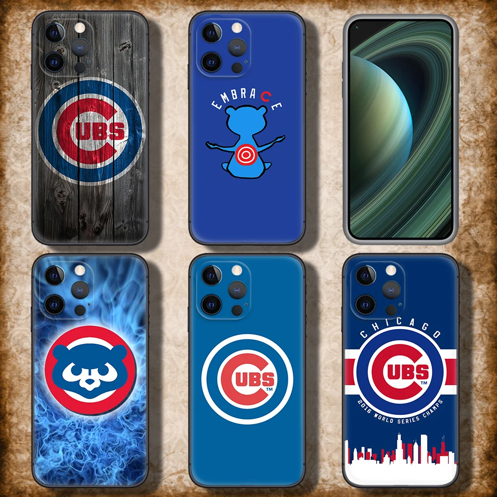 Chicago Cubs Baseball Soft Silicone Case for iPhone 15 14 Plus 13 12 11 X XS XR Pro Max Mini 8 7 Plus