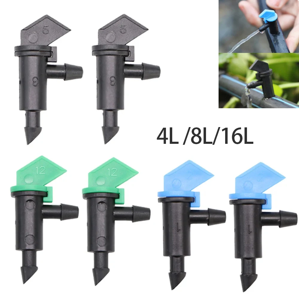 20/50pcs 4L/8L/16L/H Garden Irrigation Sprinkler Flag Shape Dripper 4mm Hose Connection Nozzles Plant Potted Watering  Dripper