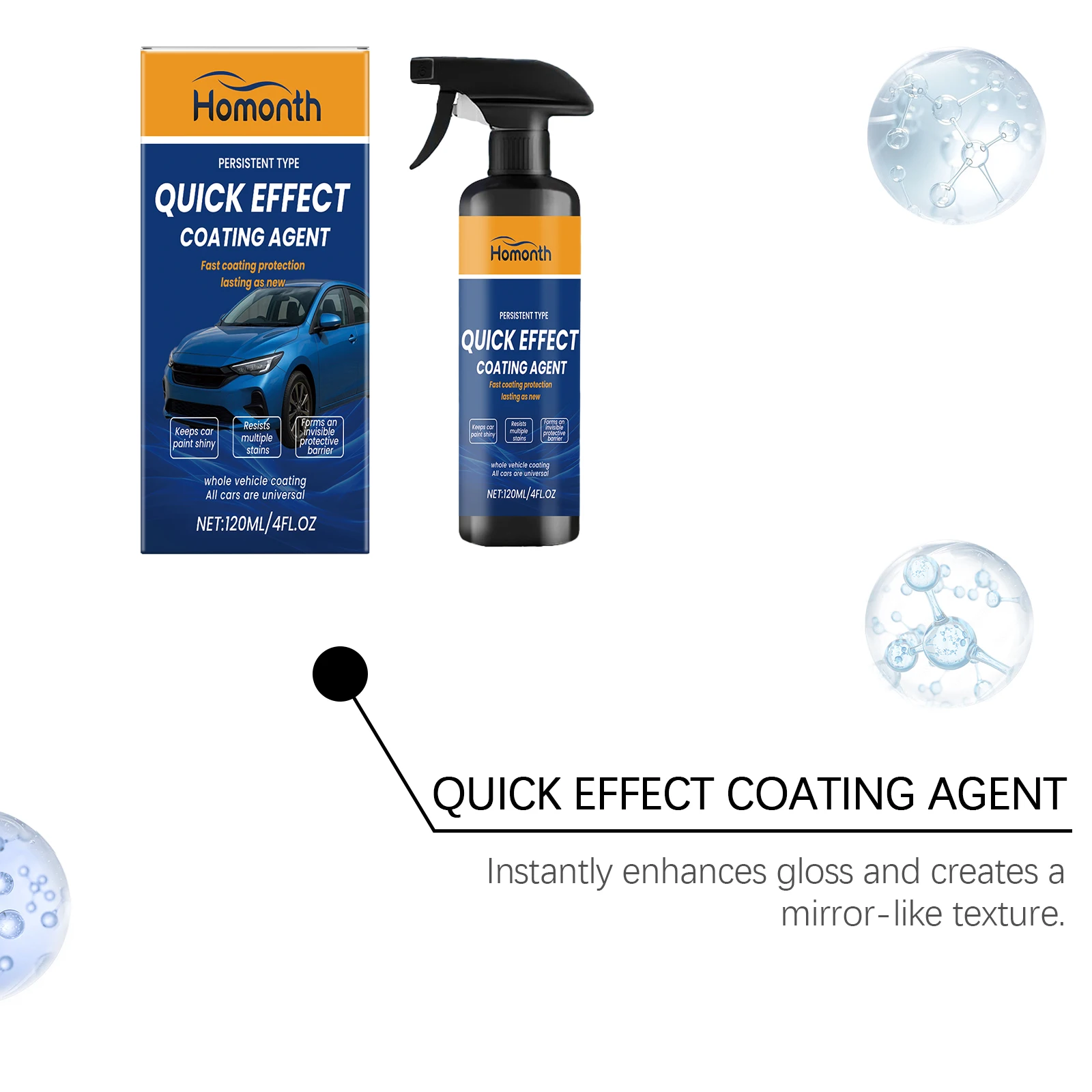 Graphen-Nano-Keramikbeschichtungsspray für Autos, hydrophobe Autokarosserie-Glanzschutzwachs-Kristallbeschichtung, schnelle Nano-Beschichtung, Lackreiniger – Detail 5