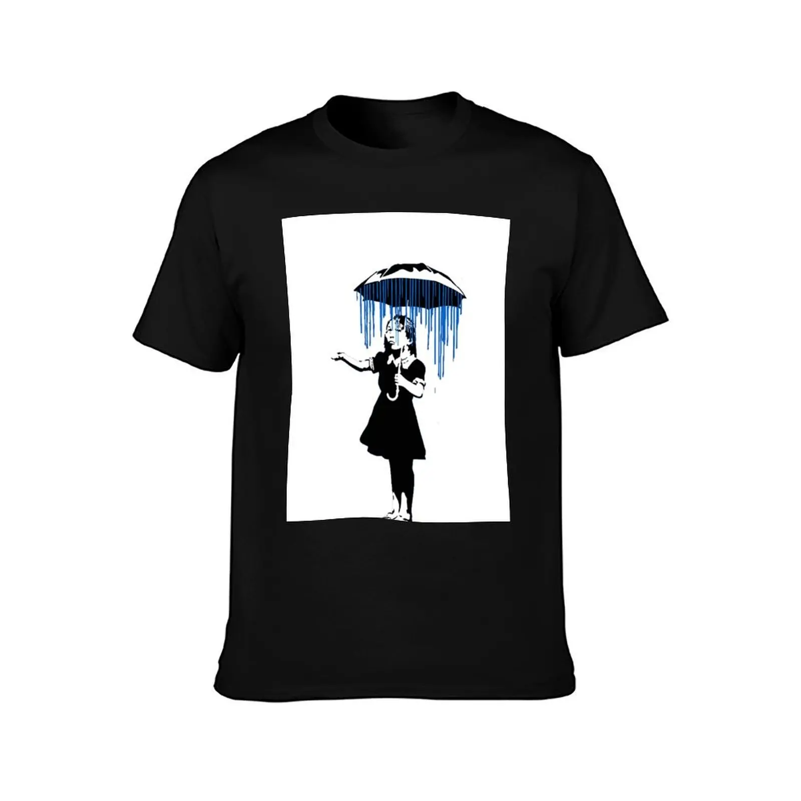 Banksy Raining on the Inside! T-Shirt t shirt man cotton T-Shirt