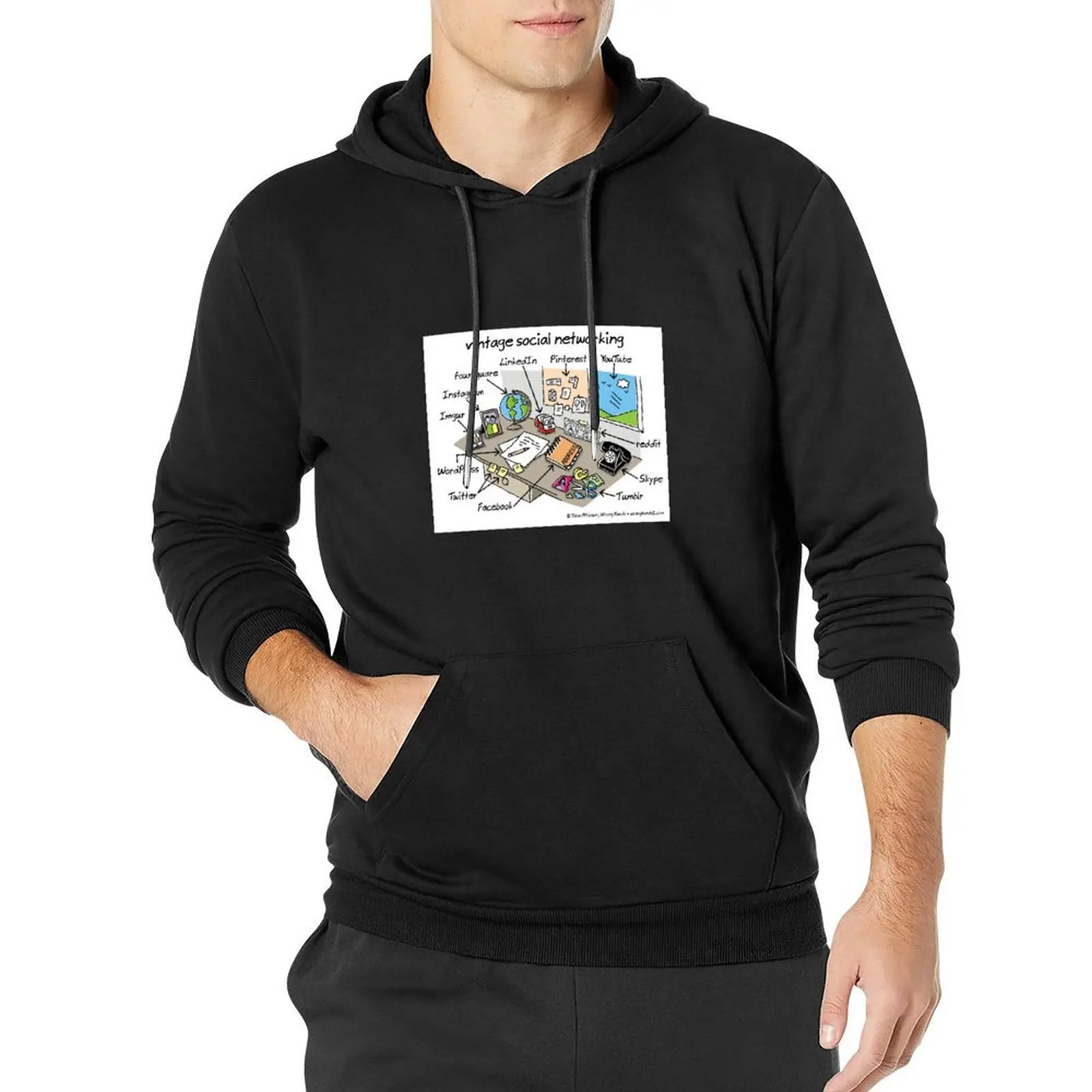 

vintage social networking Pullover Hoodie anime clothing blouse hoodie graphic