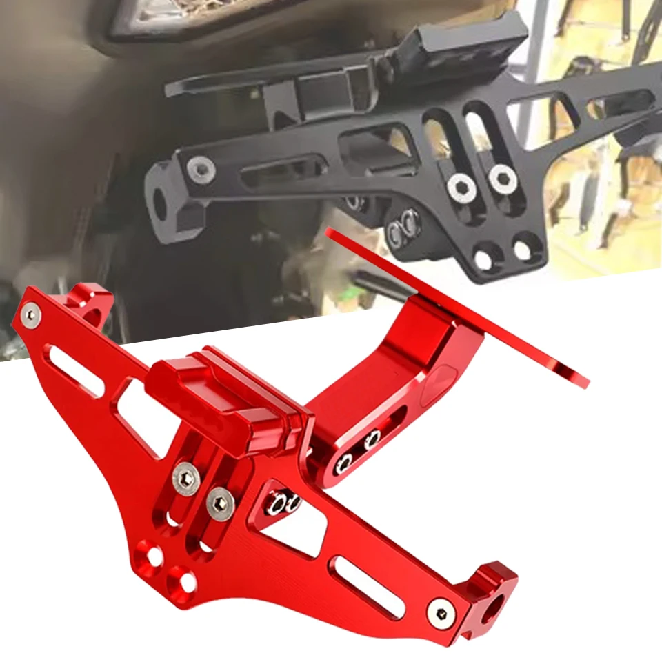 

Держатель номерного знака мотоцикла со светодиодной подсветкой, универсальный кронштейн номерного знака для Yamaha MT07 MT09 MT10 Kawasaki Z750 Z800 Honda