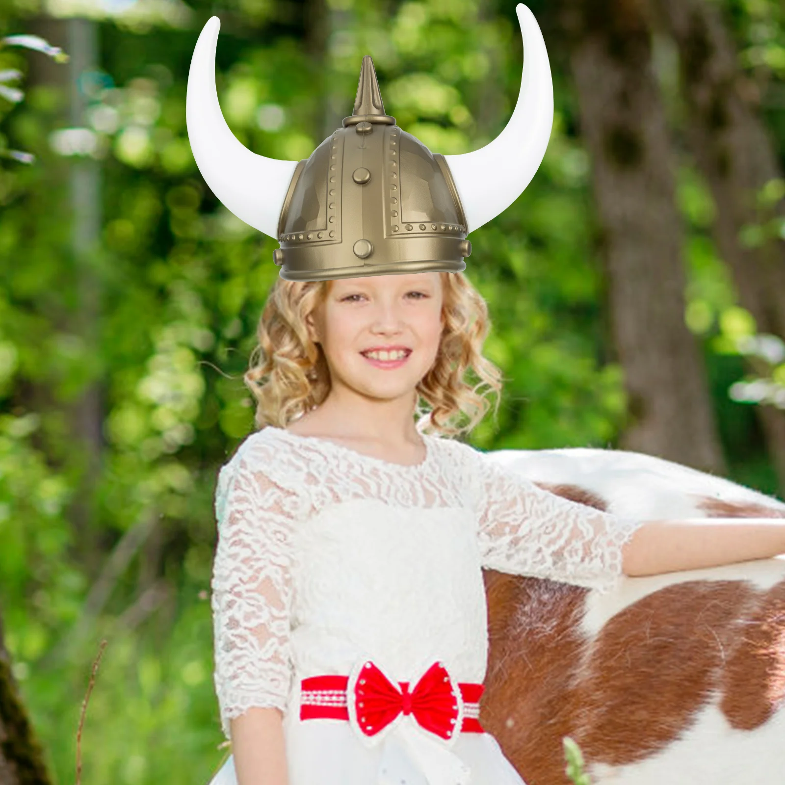 Cappello in corno vichingo Accessori da pirata per bambini Ornamento Festa in costume per adulti Decorazione antica Roma Elica da uomo