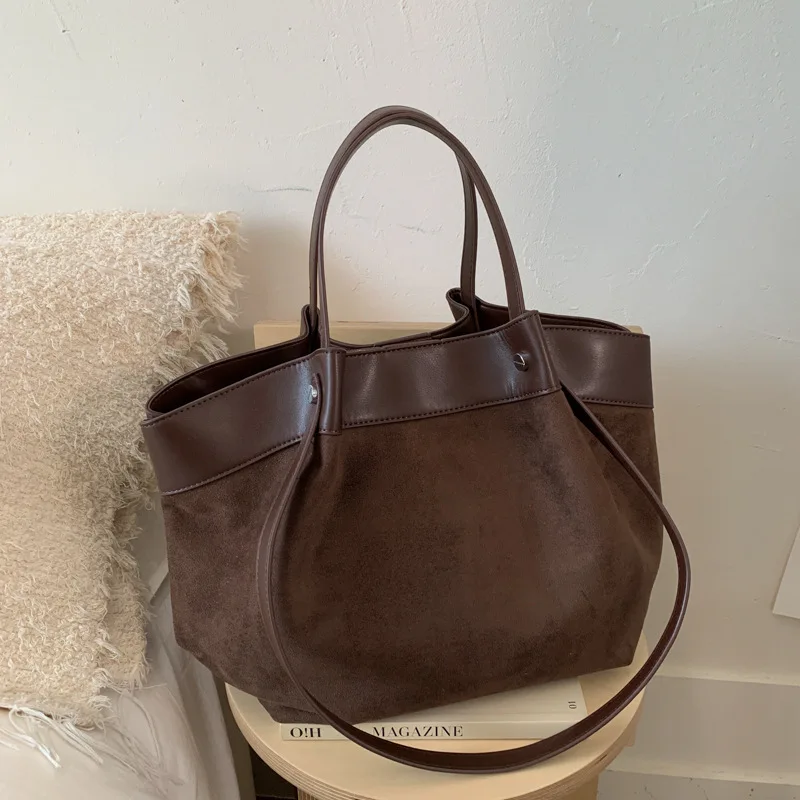 

Модный дизайн, элегантные женские сумки из искусственной замши, сумка с верхней ручкой, большая вместительная сумка через плечо для женщин, Bolsos De Mujer