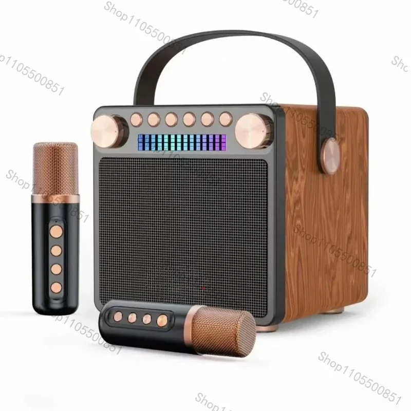 Portable bluetooth speaker YS601 dual wireless microphone outdoor portable RGB card stereo mobile phone Karaoke