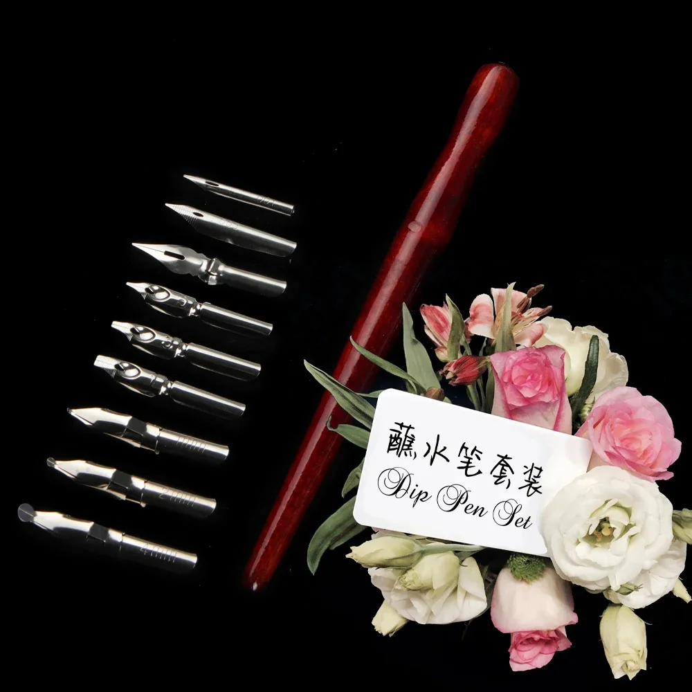 9 قطع قلم بنك الاستثمار القومي + 1 قطعة. حامل القلم تراجع مجموعة أقلام للرسوم المتحركة الرسوم المتحركة حروف رسم فني قلم متعدد الوظائف آخر