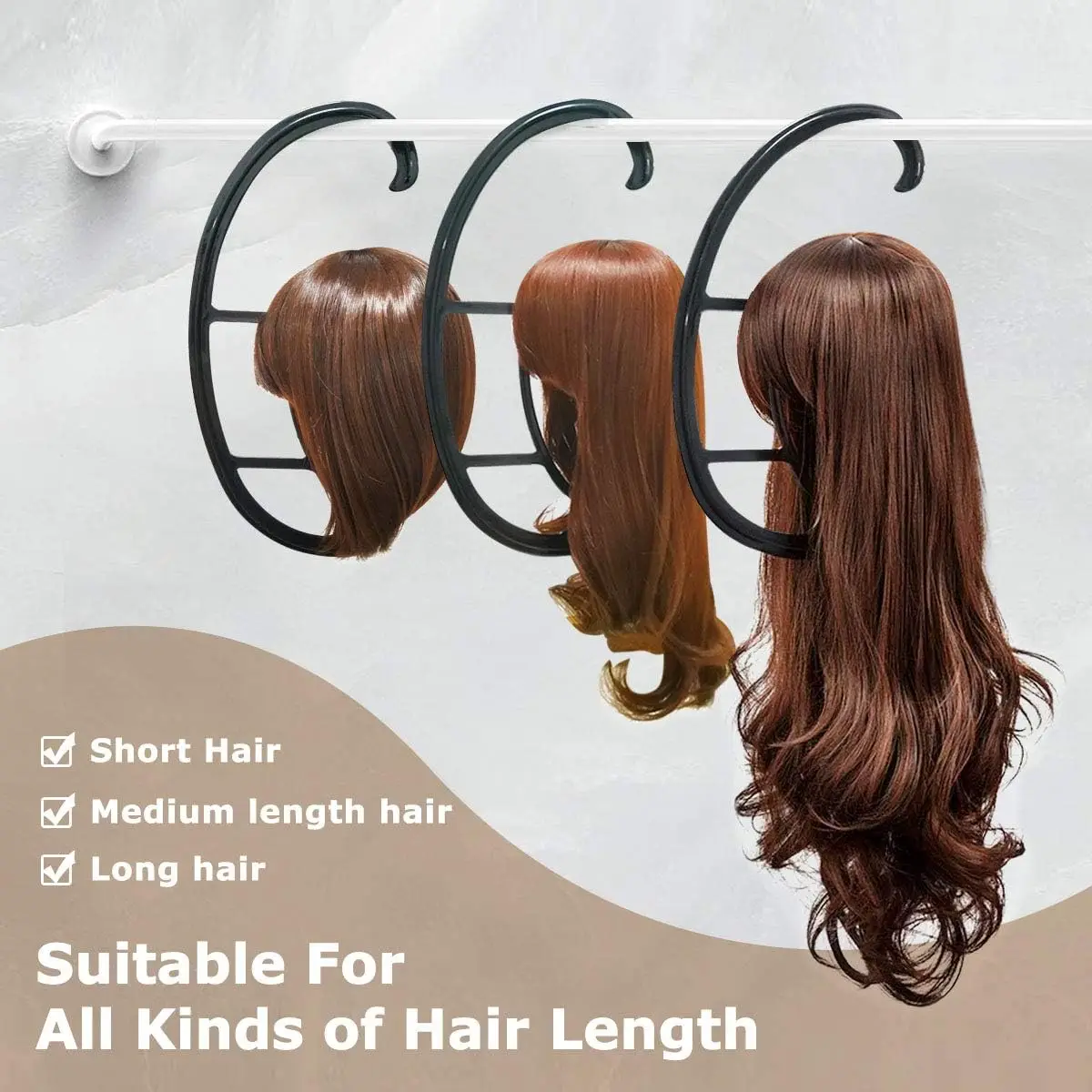 Dreamlover Hanging Wig Stand, Wig Drying Stand, 2 Sets view 6