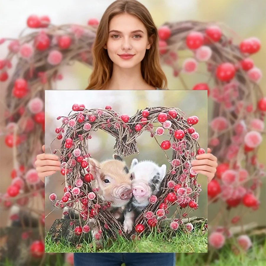 

2026 New style Top Quality Animal Love Piglets printed Cross Stitch Kits Embroidery Art DIY Handmade Needlework Home Decoration