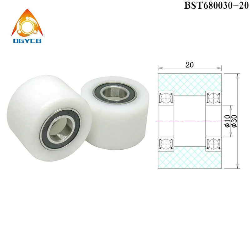 

1pcs 10x30x20 POM Double Bearing Rollers BST680030-20 10*30*20 Polyoxymethylene Guide Wheel 30mm Plastic Bearing Pulley