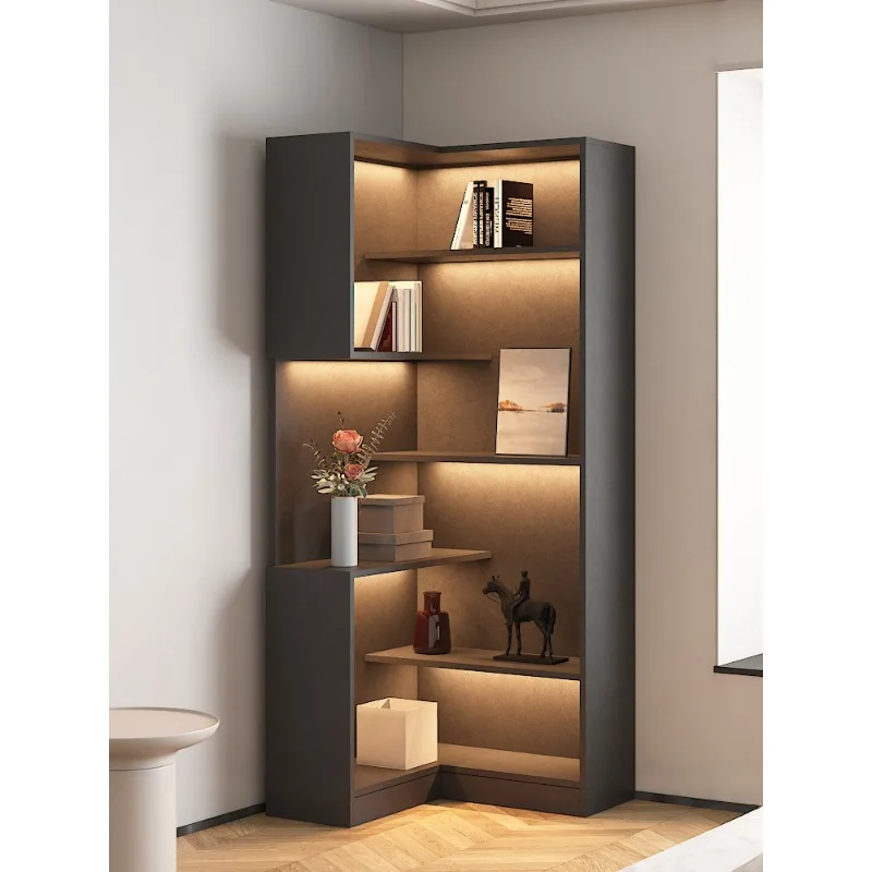 

Light Luxury Cabinet Cabinet Sofa Side Cabinet Living Room Shelf Corner Bookcase Bookshelf Corner