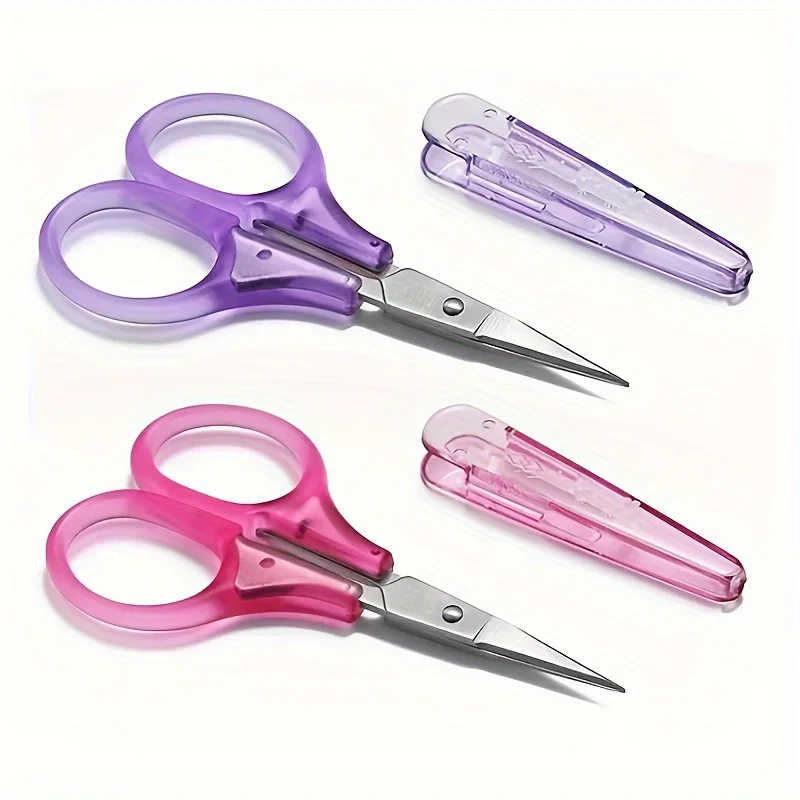 1pc Compact Precision Craft Scissors Sharp Stainless Steel Blades with Protective Cap For Paper Cutting Scrapbooking Sewing