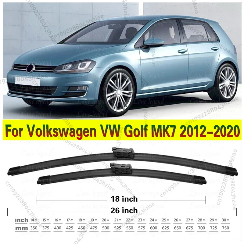 Lâminas de limpador do carro para volkswagen vw golf mk7 2012-2020 pára-brisas lâminas da janela dianteira 26 "+ 18" acessórios do carro
