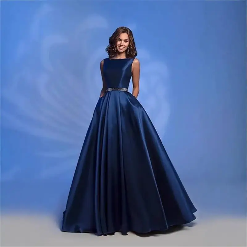 Shoulder Backless Slim Fit Evening Dress Light Luxury Banquet Ball Long Dress Small Tail Elegant Bridesmaid Dress  Customized