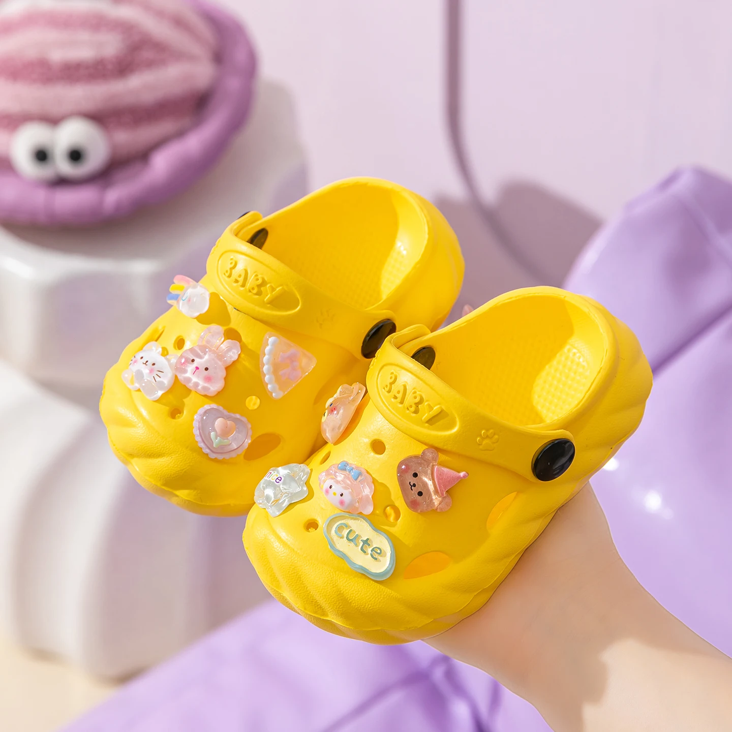 

Детские сандалии с отверстиями, тапочки, сандалии Kawaii Eva, домашняя пляжная обувь в стиле аниме, летние тапочки для взрослых, подарок для детей