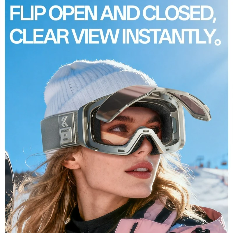 KAPVOE Photochromic Skiing Glasses Women Outdoor Sports Glasses Men Racing Backcountry Skiing Snow Eyewear Anti-fog Winter UV400