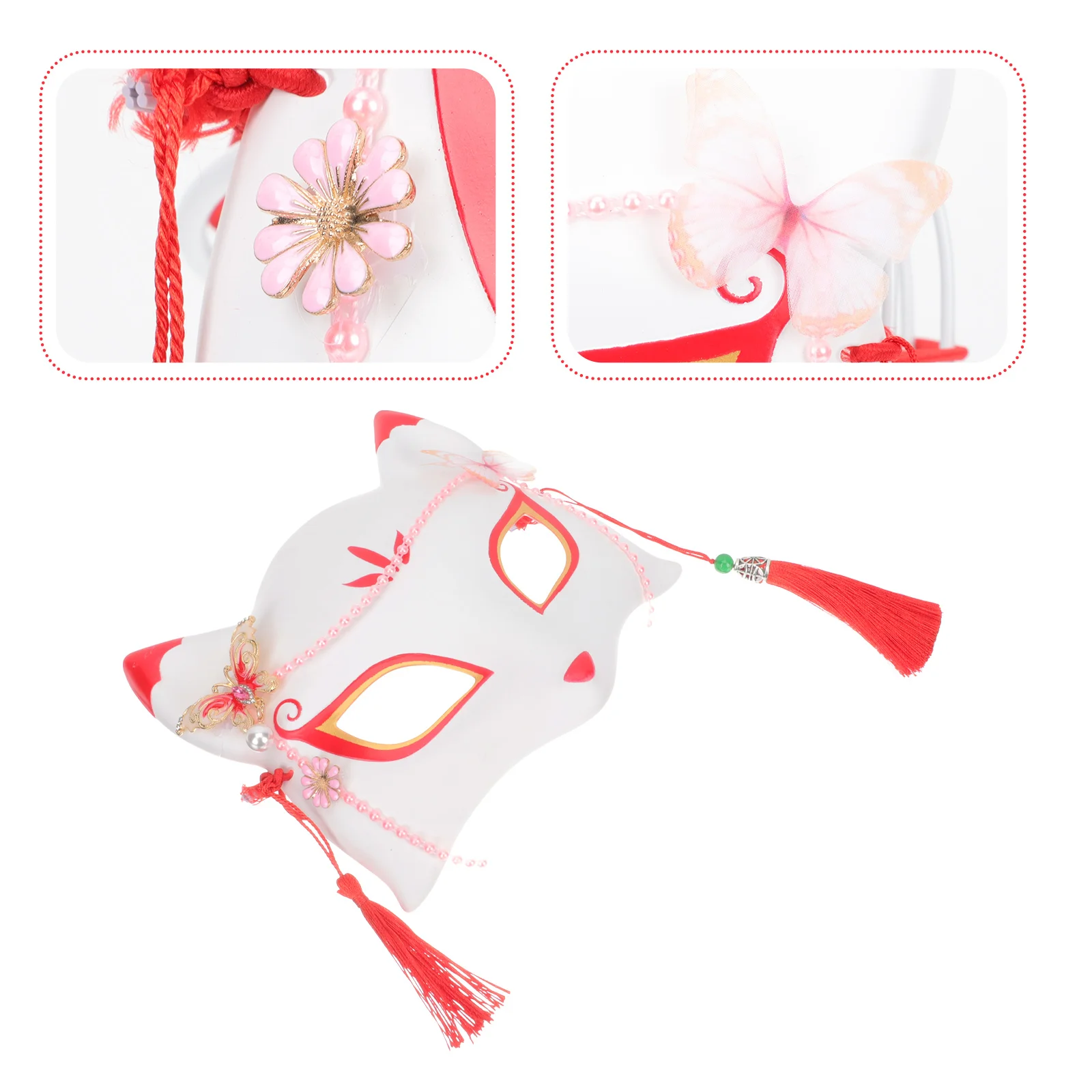 Facial Mask Fox Miss Halloween Christmas Ornaments Furry Plastic Stage Performance