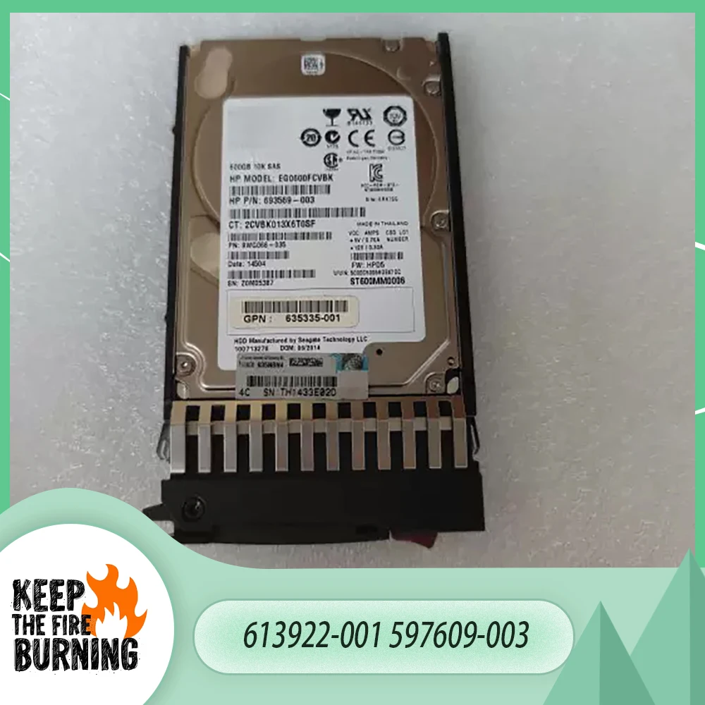 

613922-001 597609-003 For HP 600G 10K SAS 2.5''EVA Server Hard Disk