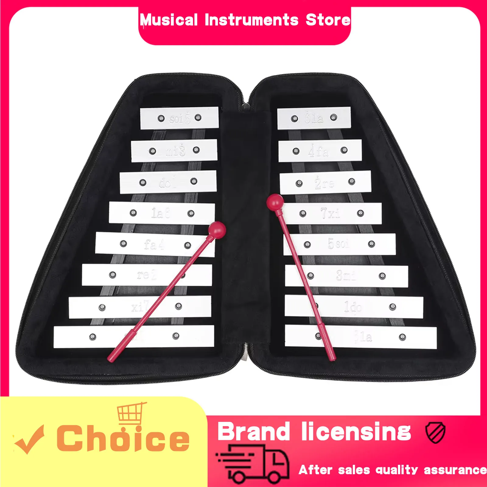 

Orff 16 Note Small Bell Piano Keyboard Percussion Instrument Xylophone Aluminum Plate Piano Carillon Kids Educational Music Toy
