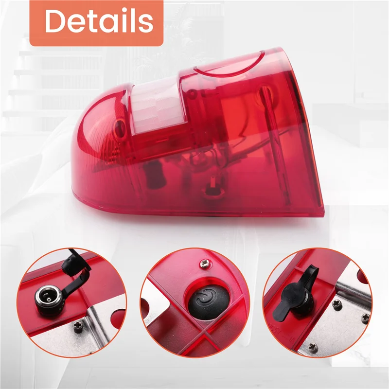 ABMF-3 Pack Solar Strobe Light With Motion Sensor Alarm 129DB Sound Security Siren IP65 Waterproof For Villa Farm Yard Garden