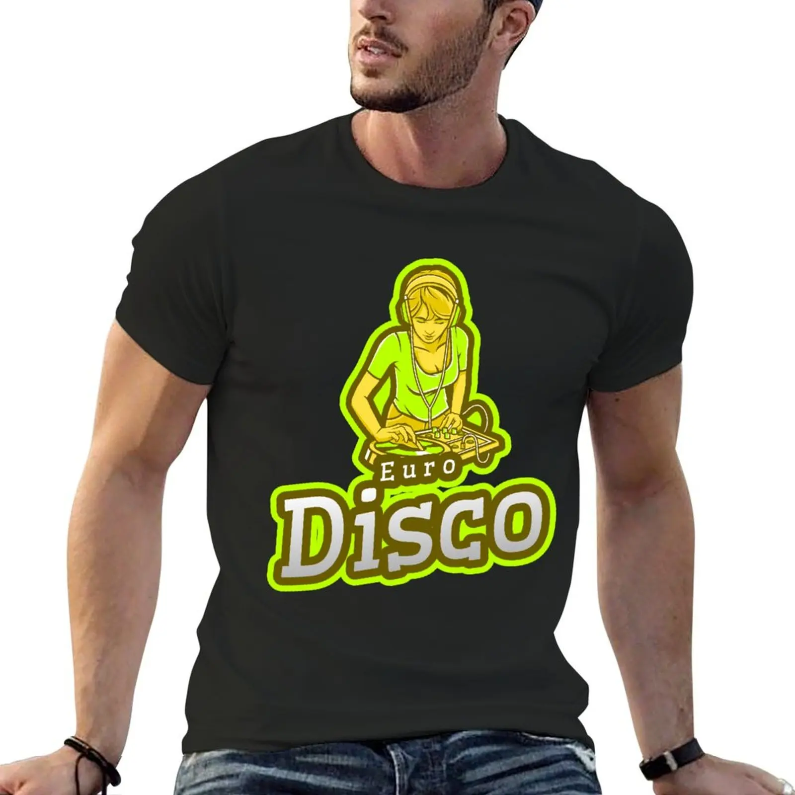 Euro disco electronic music T-Shirt graphic tee shirt customs tees designer t shirt men