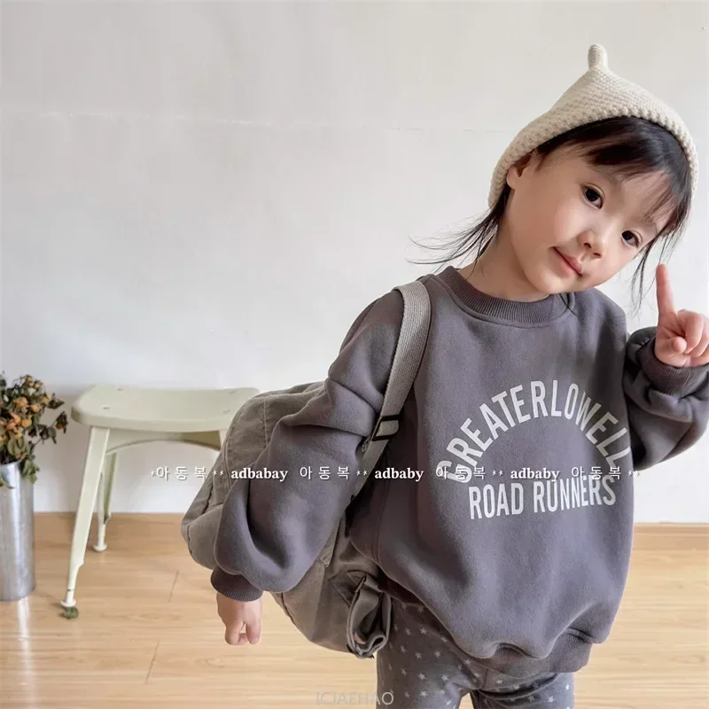 

2025 Baby Boys Girls Winter Clothes Tops Toddler Hoodies Pullovers Fashion Children Clothing Korean Kids Long Sleeves Sweatshirt