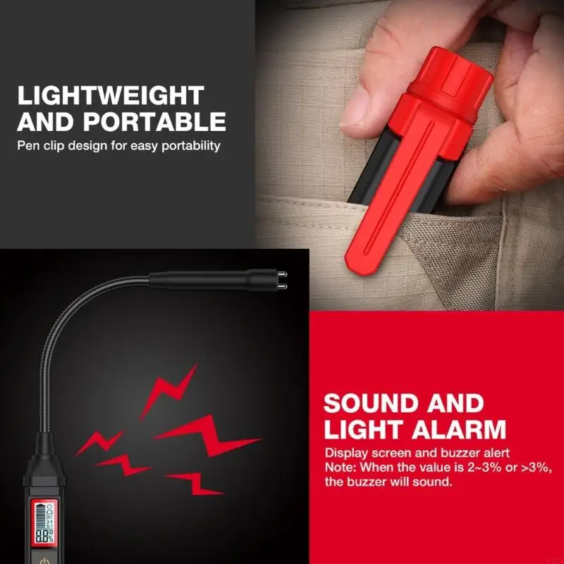 Testeur liquide frein numérique Alertes LED Easy Carry Brake Huile Tester pour les véhicules