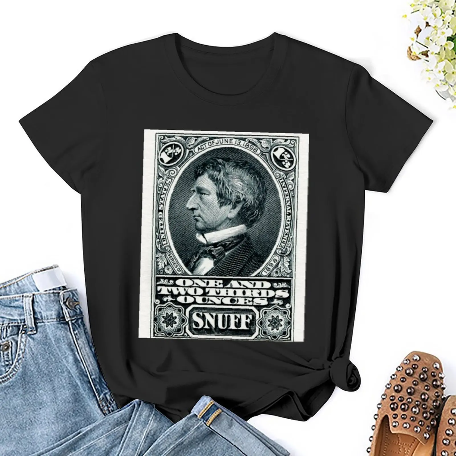 Vintage Snuff Stamp T-Shirt Aesthetic clothing summer top Blouse tight shirts for Women