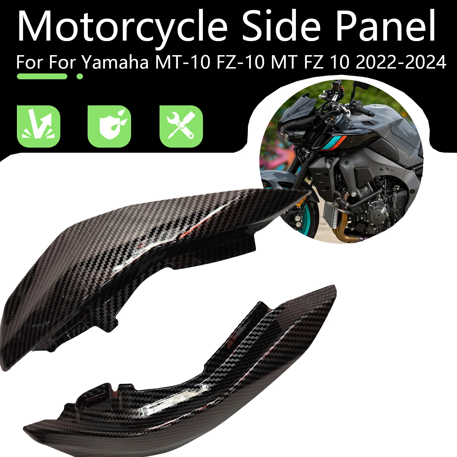 Motorcycle Accessories ide Panel Frame Guard Protector Cover For Yamaha MT-10 FZ-10 MT FZ 10 2022-2024 High Quality ABS Carbon