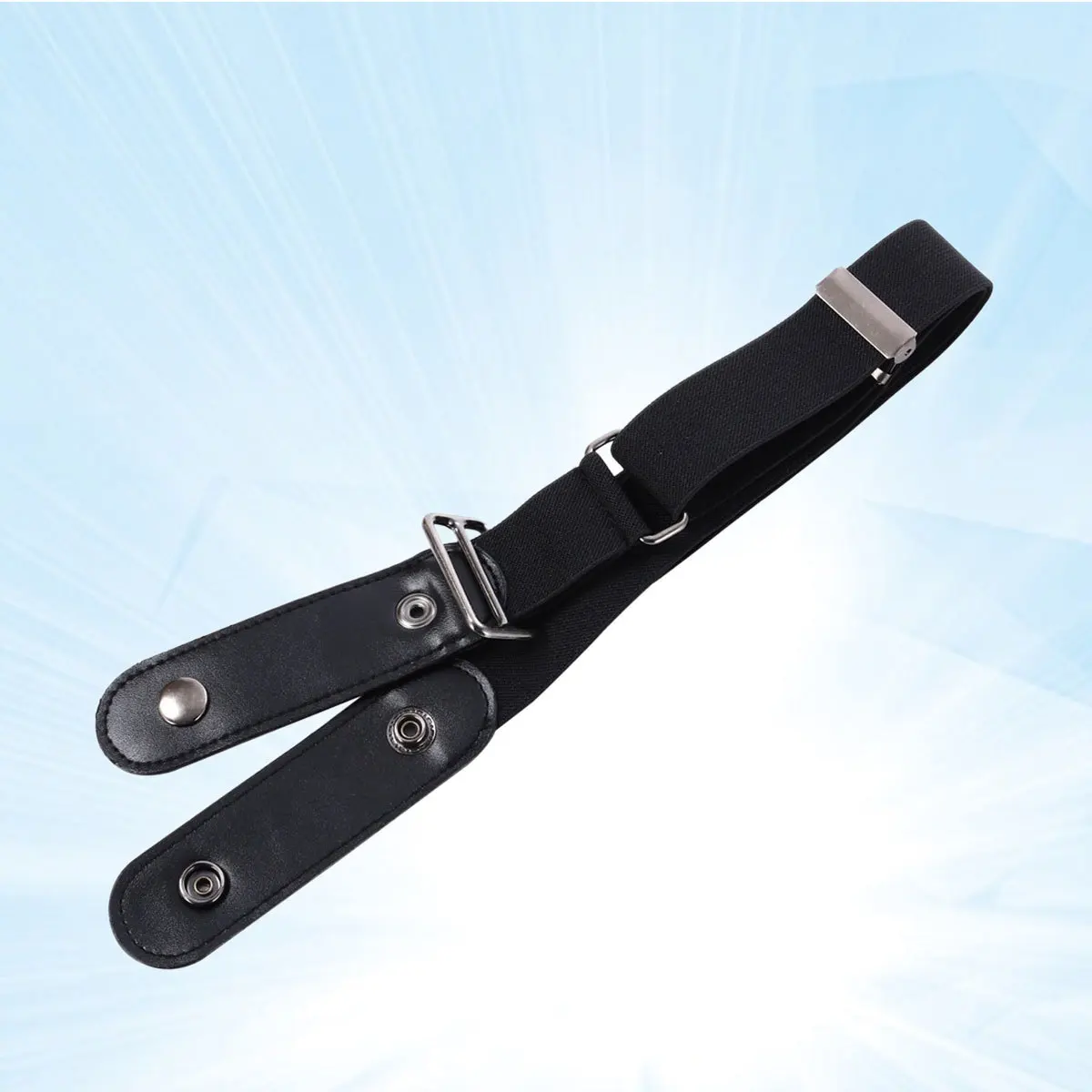 

Unisex Slim Stretch Adjustable Invisible Belt Buckle Free Low Profile Black 115cm for Jeans Pants Dresses