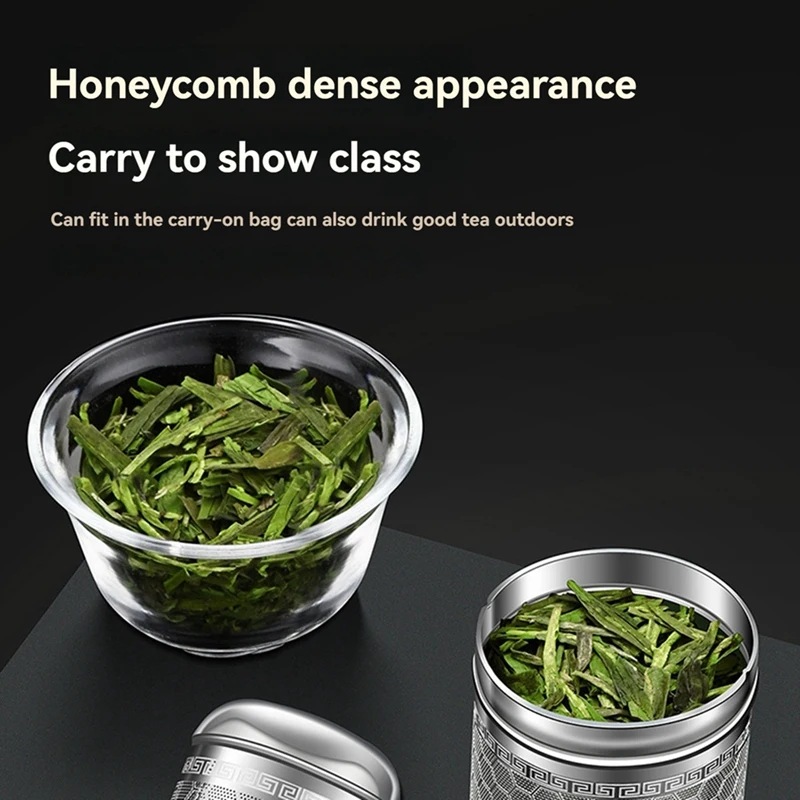 316 Stainless Steel Honeycomb Texture Tea Filter Teapot For Brewing Tea, Tea Compartment And Water Separation