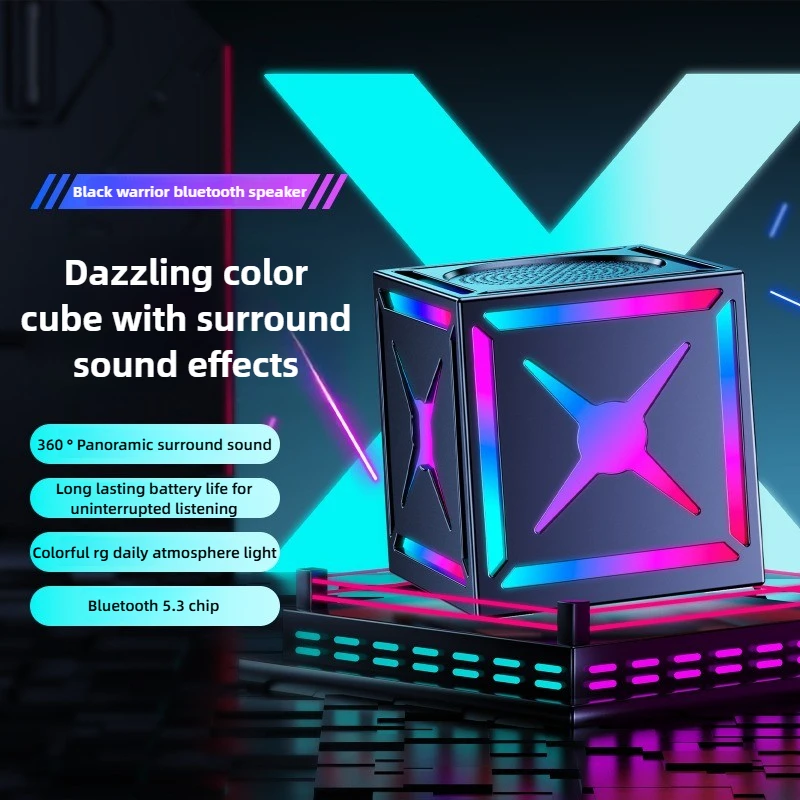 

Lightweight Bluetooth Audio RGB Heavy Subwoofer High Volume Wireless Portable Game Music Outdoor Travel Home Office SmallSpeaker