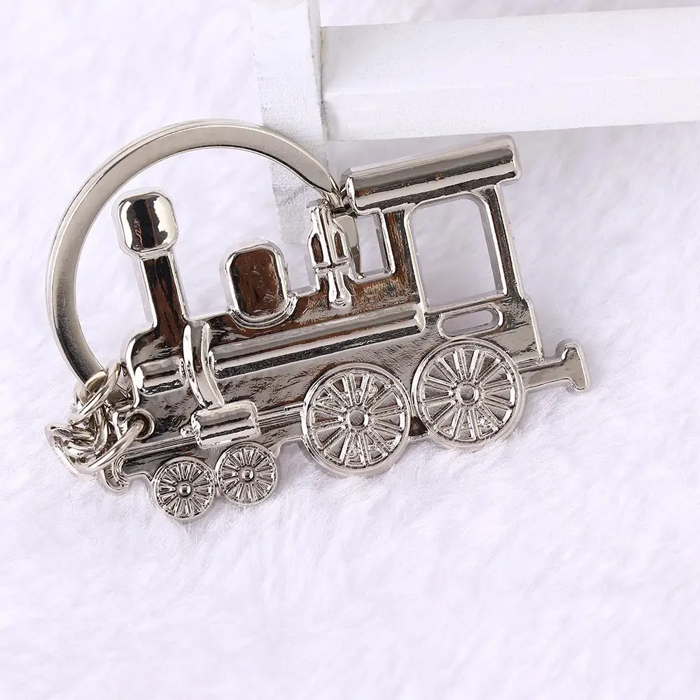 Keychain Metal Automotive Keyring Rock Silver Key Chains Train Steam Holder Punk