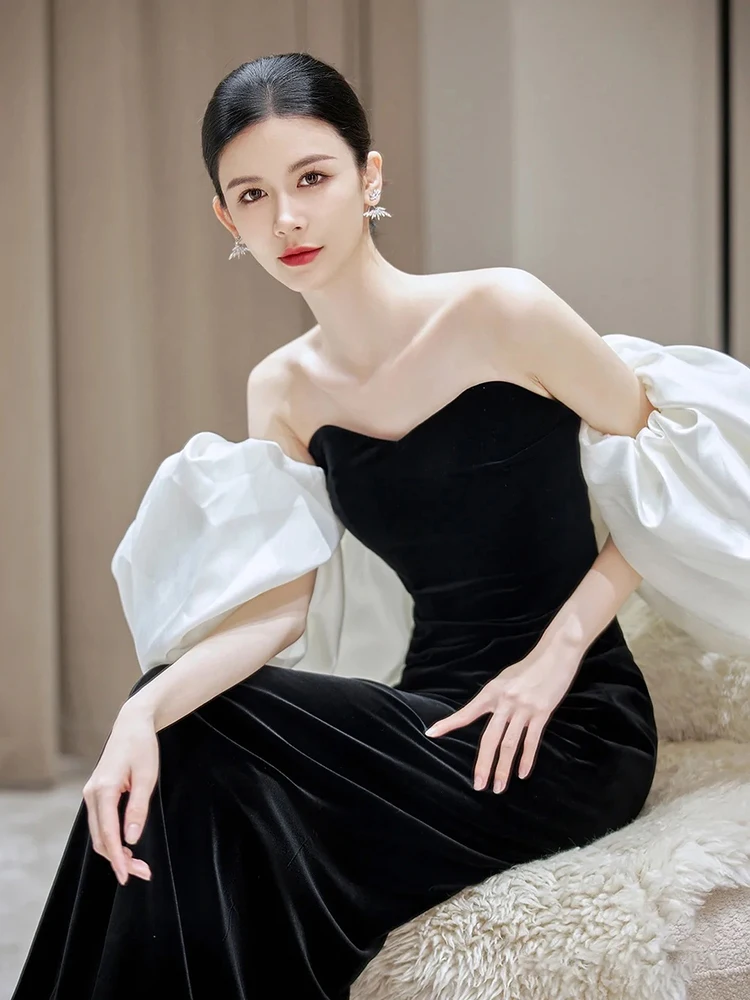 ชุดเจ้าสาวเอเล บลา ฟิ เทลพร้อมดีไซน์สายรัดสำหรับงานเลี้ยงฉลองมงคลสมรส พิธีหมั้น และงานพิธีการอย่างเป็นทางการ