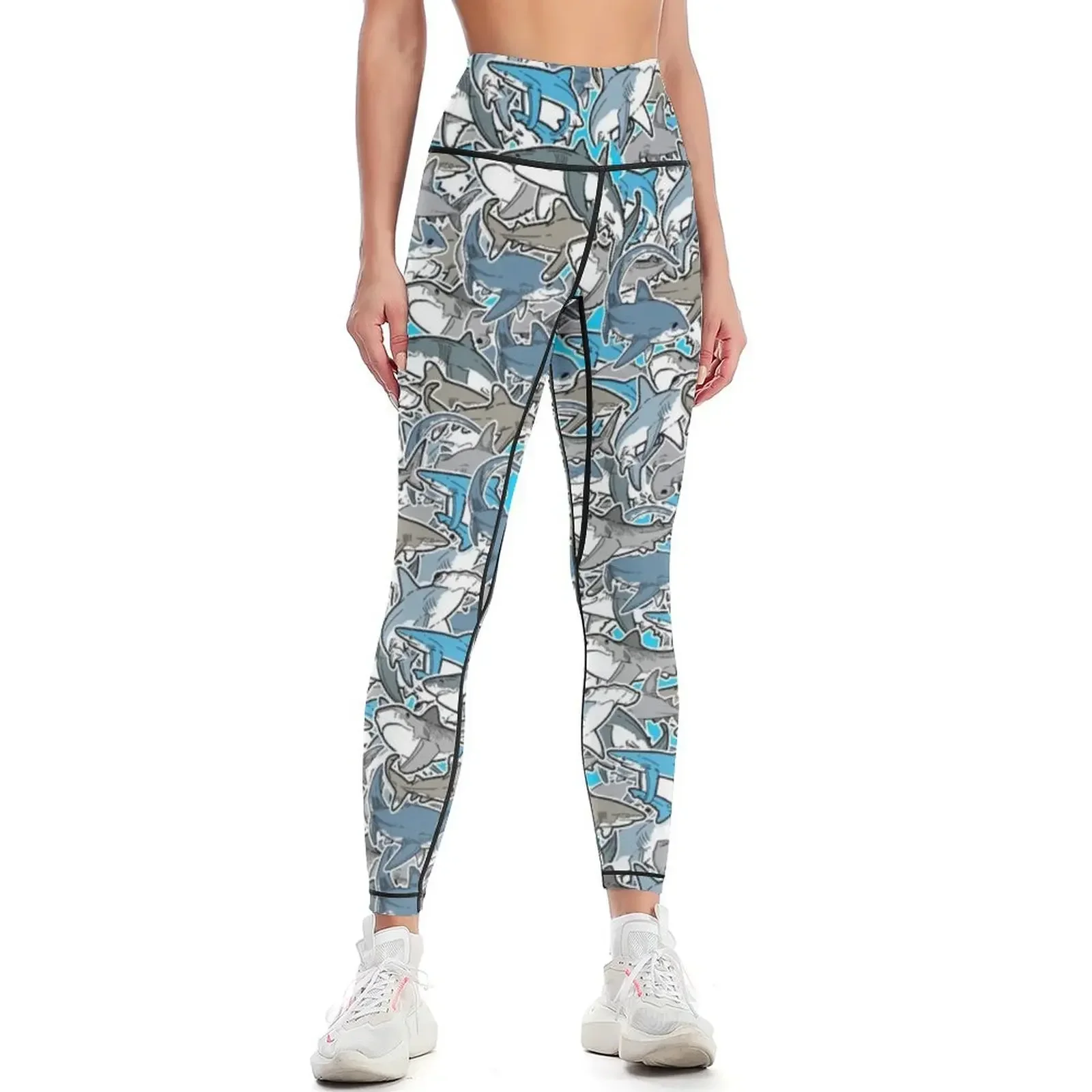 

Sharktopians Galore! Leggings flared Women's high waist gym womans fitness set gym Womens Leggings