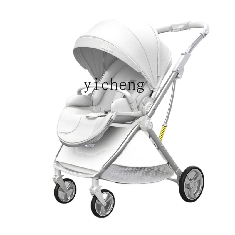 

Tqh Baby Stroller Sitting Lying Lightweight Folding Children's High Landscape Two-Way Baby Stroller