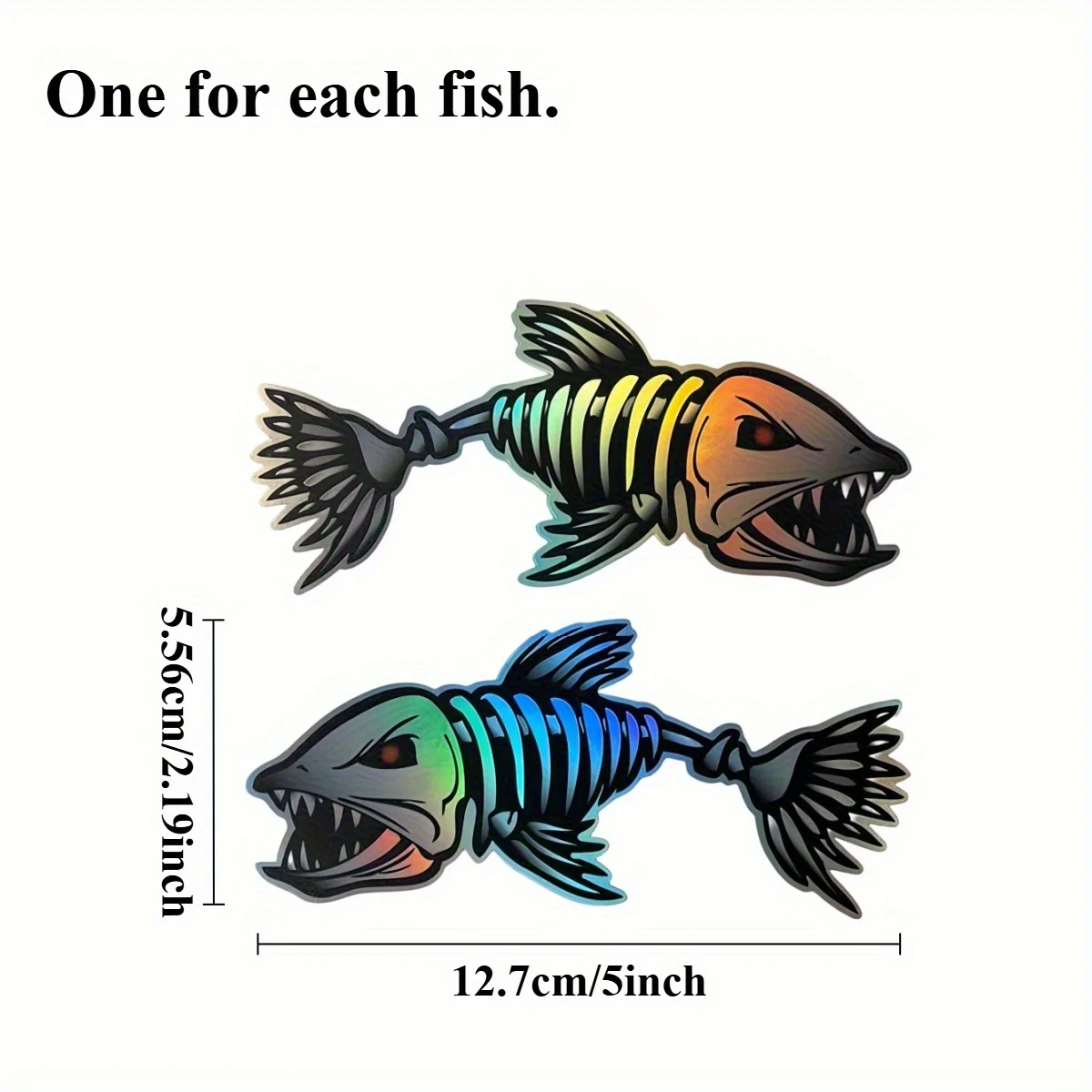 2D Flat Sticker Automotive Decals2pcs of Semi-Transparent Fishbone Stickers, Cartoon Anime Theme, Vinyl Material, Matte Surface