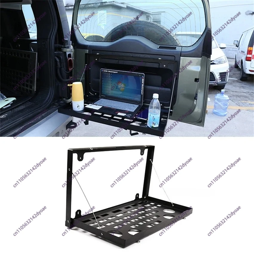 For Land Rover Defender 2020-23 Car Accessories Aluminum Alloy Black Off-Road Travel Car Tailgate Table Back Door Foldable Shelf