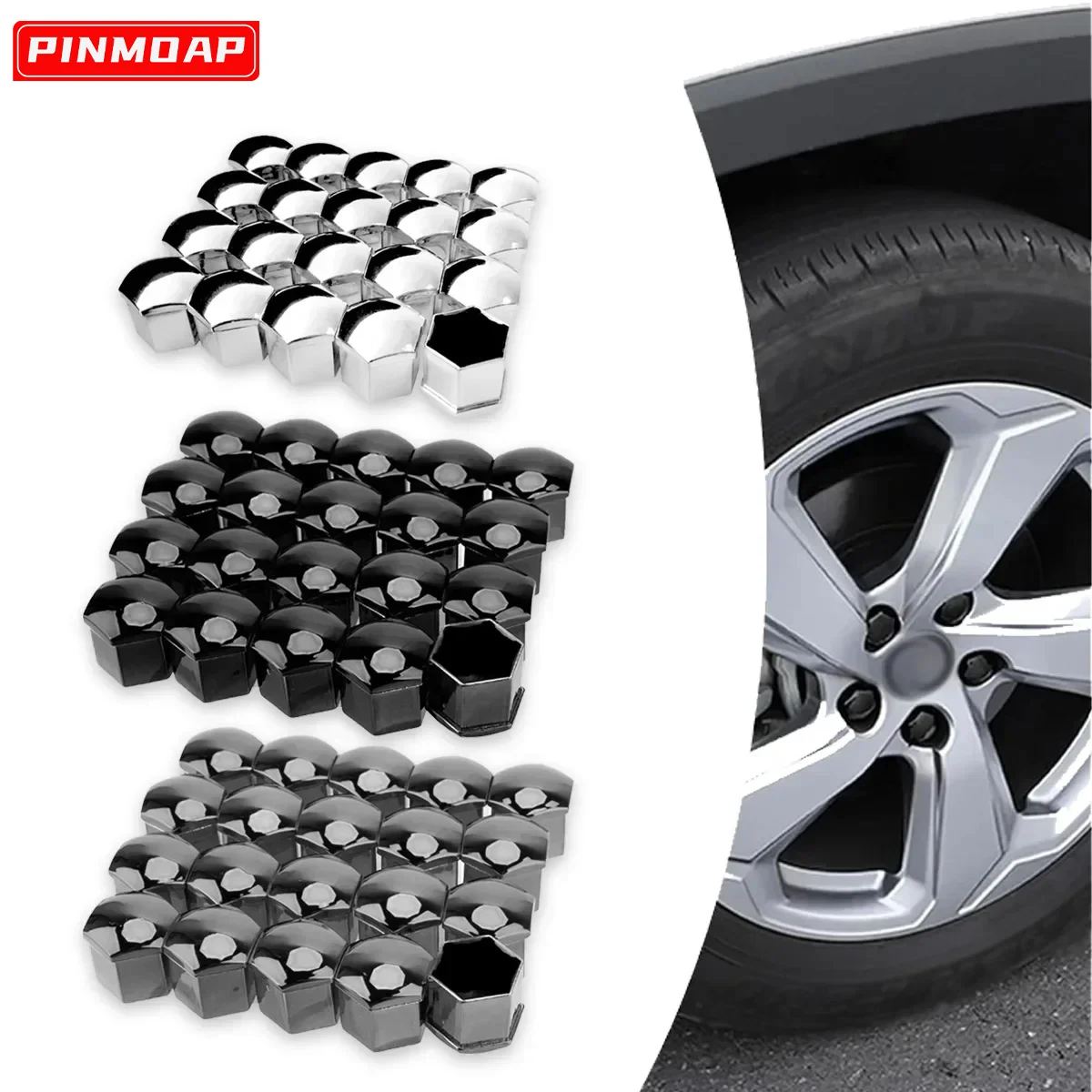 20PCS Car Wheel Nut Cap 17/19/21mm Protective Cap Rust Proof Wheel Hub Screw Cover Tire Nut Bolt External Decoration Nuts Bolts