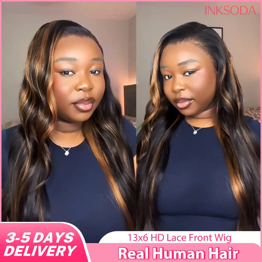 

220% Density Body Wave Human Hair Wigs P1B30 Highlight Ombre 13x4 13X6 HD Transparent Lace Frontal Wig Real Human Hair Pre-Plucked Prebleached Brazilian Wigs For Natural Look Human Hair Wigs For Women P1B30 Colored Human Hair Wigs