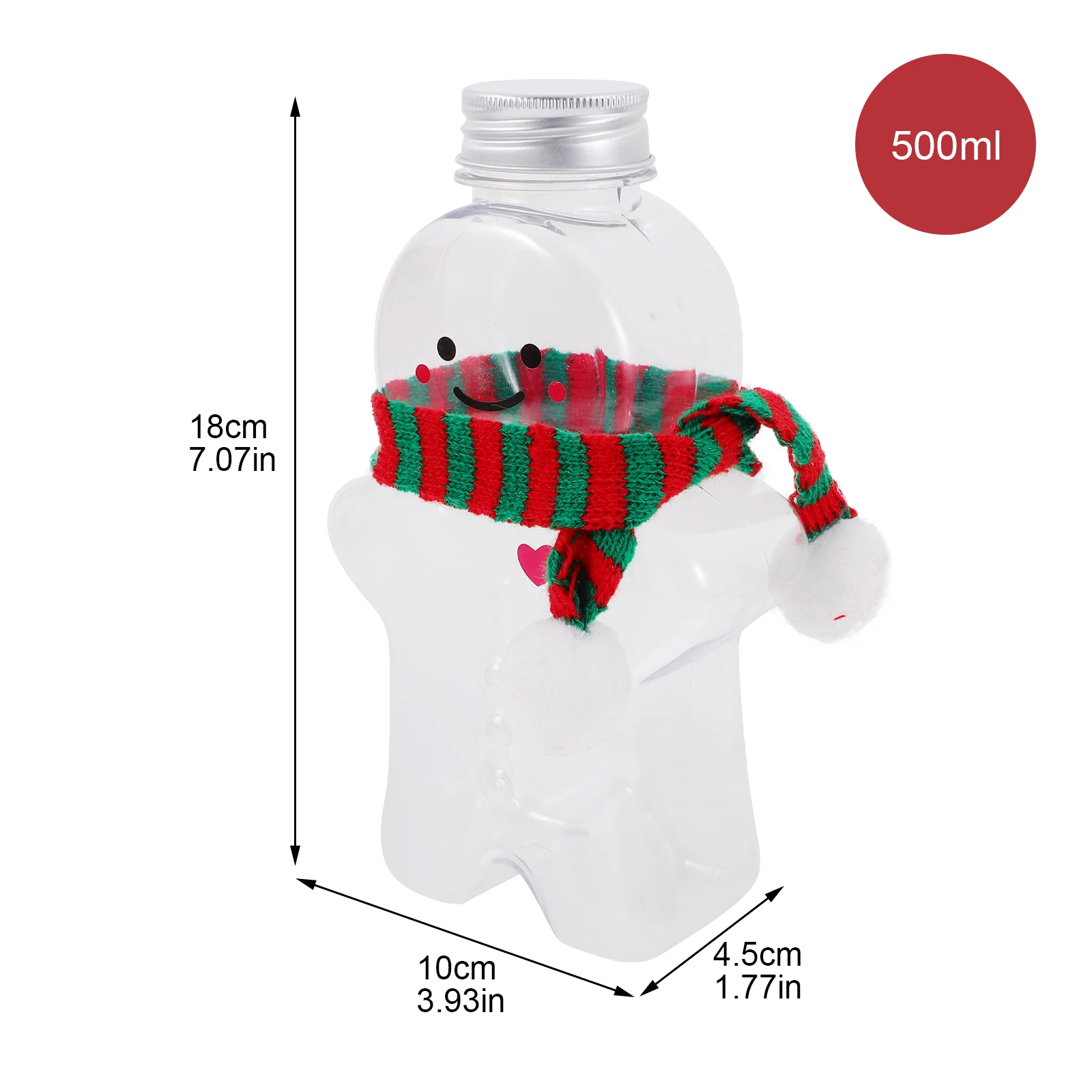 10Sets Christmas Gingerbread Man Bottles Portable cartoon Gingerbread Beverage Juice Bottles Milk Tea Sealed Bottle with Scarves