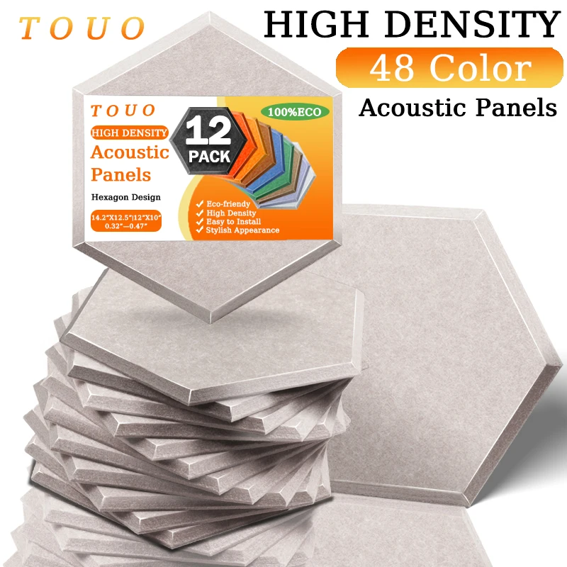 TOUO Acoustic Panels 12 PCS For Home Recording Studio Acoustic Insulator High Density Absorcion Decorative Sealing Strip