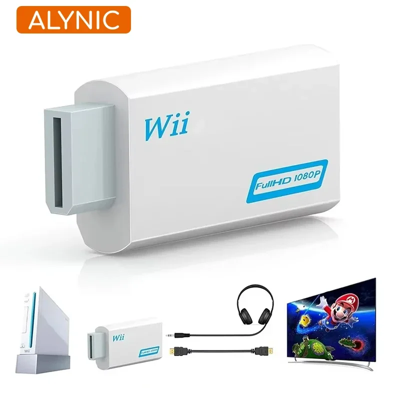 ALYNIC Wii To HDMI-Converter 1080P Full HD Adapter Connector 3.5mm Video Audio for PC HDTV Monitor Wii2 HDMI-Compatible Cables