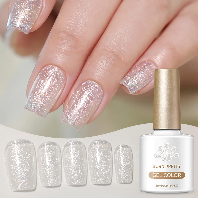 BORN PRETTY 1 Bottle Frost White Gel Polish 10ml Rose Light Jelly Color Nail Supplies Nail Art Manicure Soak Off LED UV LED Gel